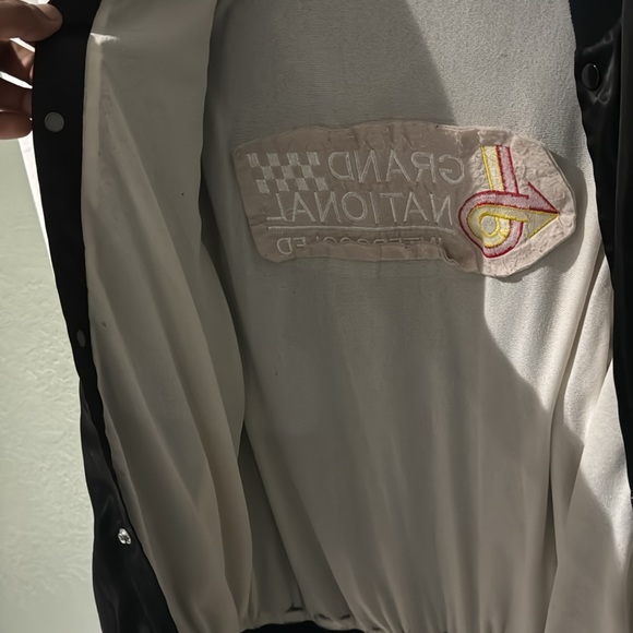 Vintage Grand National Intercooled Satin black Bomber Jacket Mens 80s Buick - Picture 5 of 13